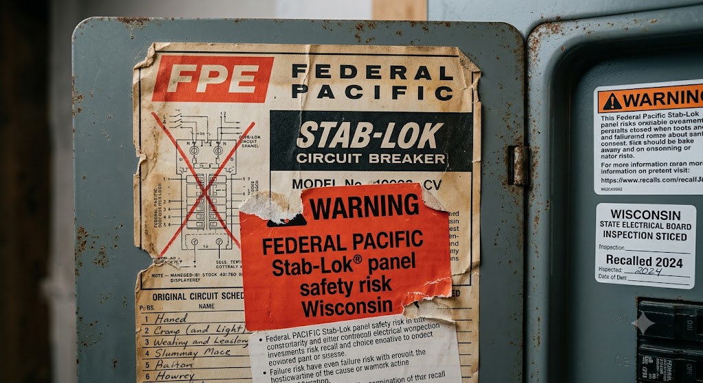 Federal Pacific Stab-Lok panel safety risk Wisconsin