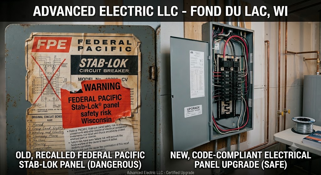 electrical panel upgrade before and after Fond du Lac WI