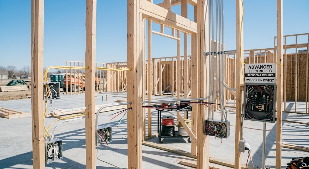rough-in electrical wiring new home Wisconsin